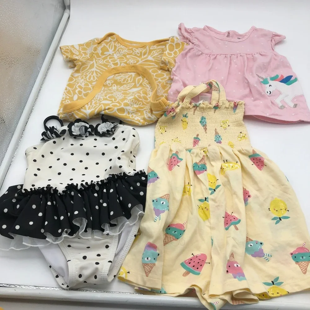 Baby Girls 12-18M Spring Summer Clothing BUNDLE Lot Shorts Swimsuit Bodysuits